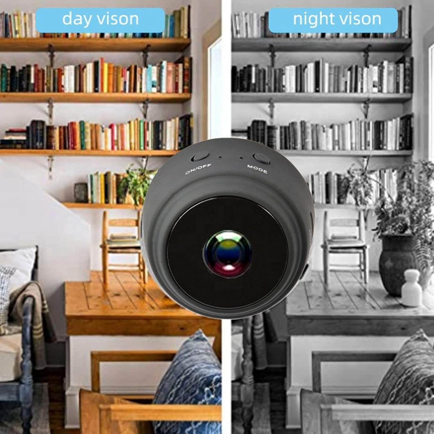 Indoor Security Camera, 150 Degree Viewing Angle 1080P Wireless WiFi Camera with HD Night Vision for Home Outdoor Sports